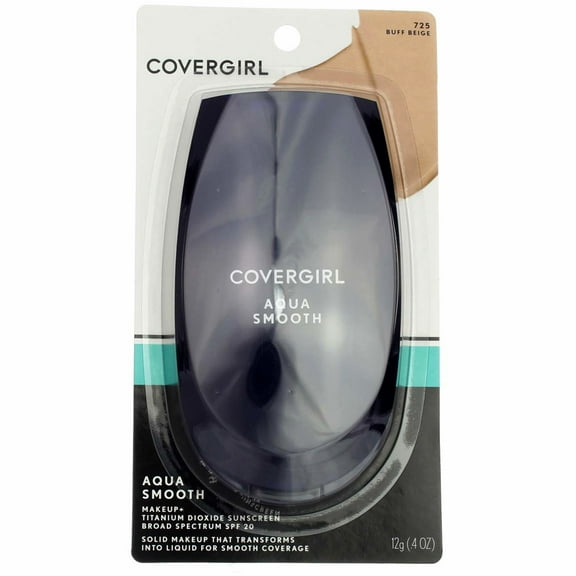 CoverGirl AquaSmooth Compact Foundation, Buff Beige [725] 0.40 oz (Pack of 4)
