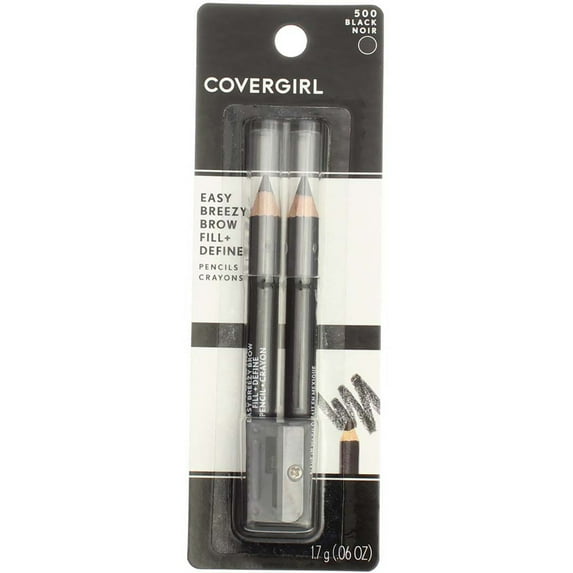 CoverGirl Brow & Eye Makers Brow Shaper & Eyeliner, Midnight Black 500, .06 oz (Pack of 3)