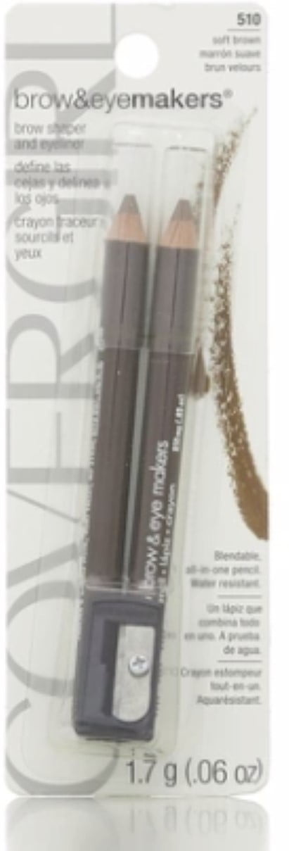 CoverGirl Brow & Eye Makers Brow Shaper & Eyeliner, Soft Brown 510, .06 oz (Pack of 4)