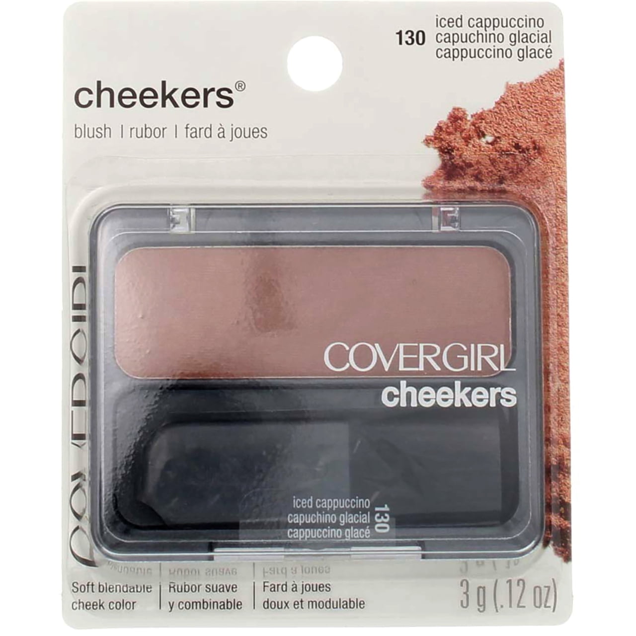 CoverGirl Cheekers Blush, Iced Cappuccino [130], 0.12 oz (Pack of 2)