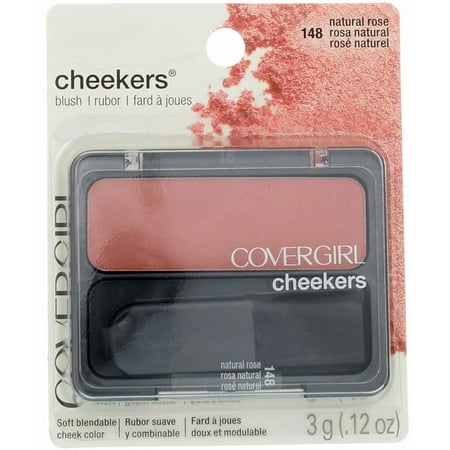 CoverGirl Cheekers Blush, Natural Rose [148] 0.12 oz (Pack of 2)