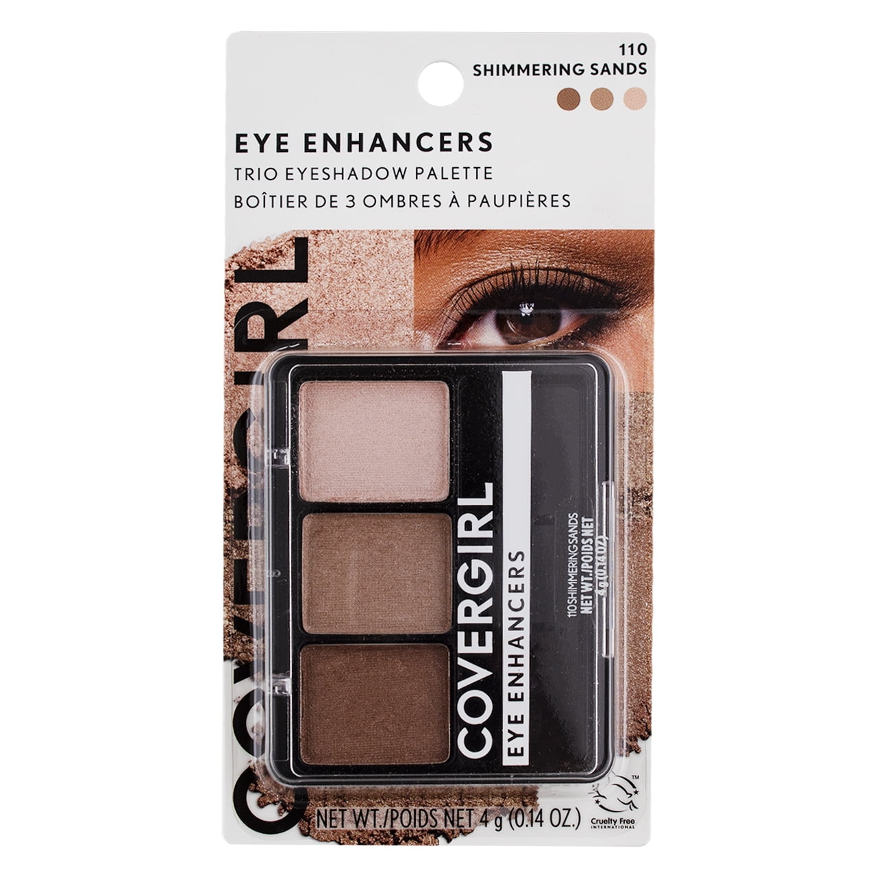 CoverGirl Eye Enhancers 3 Kit Eye Shadow, Shimmering Sands [110], 0.14oz, 1 ea (Pack of 4)