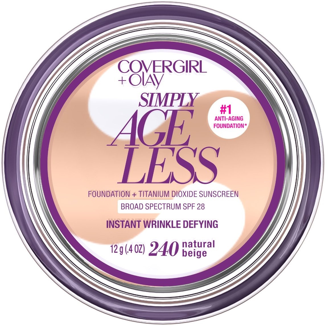 CoverGirl & Olay Simply Ageless Foundation, Natural Beige [240] 0.40 oz