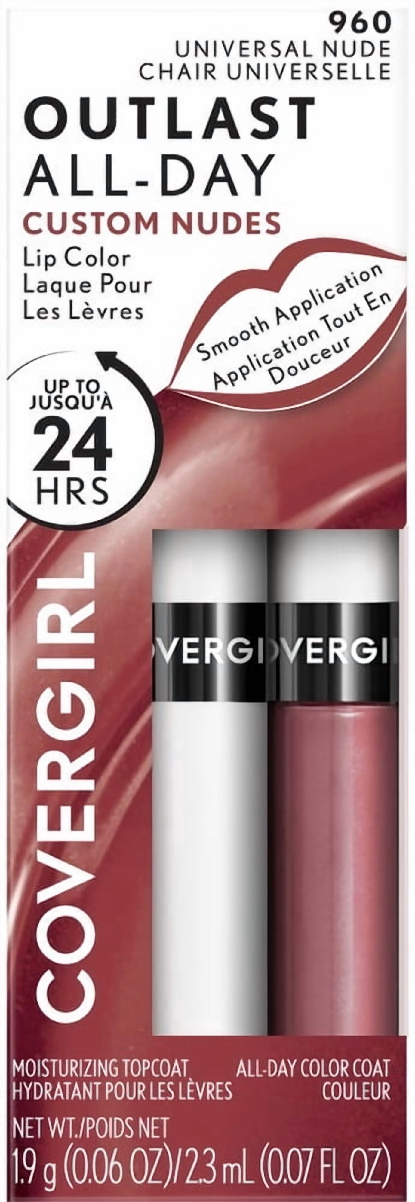 CoverGirl Outlast 2 Step Lip Color, 960-Universal Nude (Pack of 2)