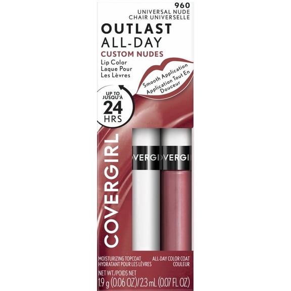CoverGirl Outlast 2 Step Lip Color, 960-Universal Nude (Pack of 2)