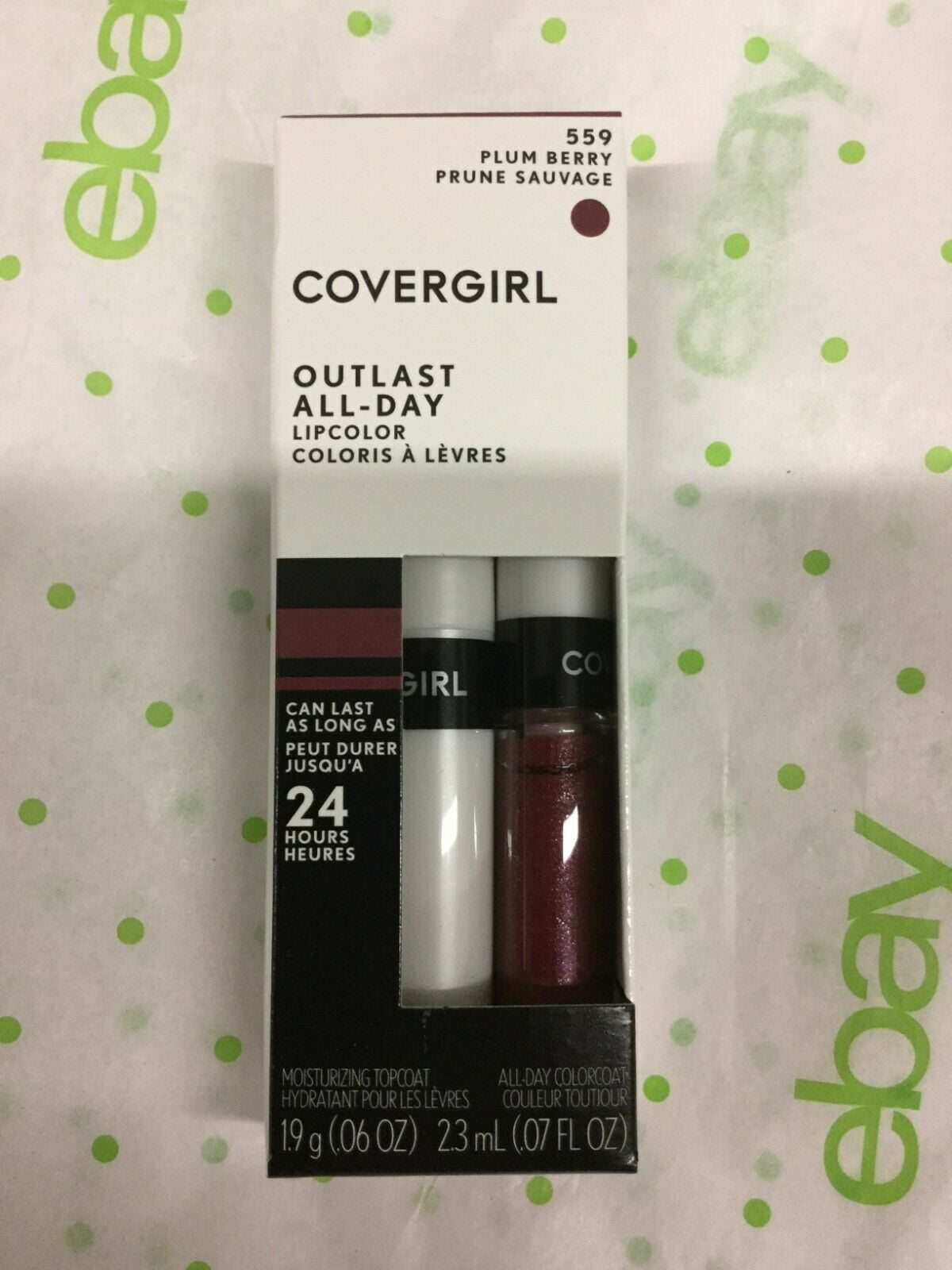CoverGirl Outlast 24 Hr All-Day Lipcolor Lipstick New in Box MPN: #559 Plum Berry