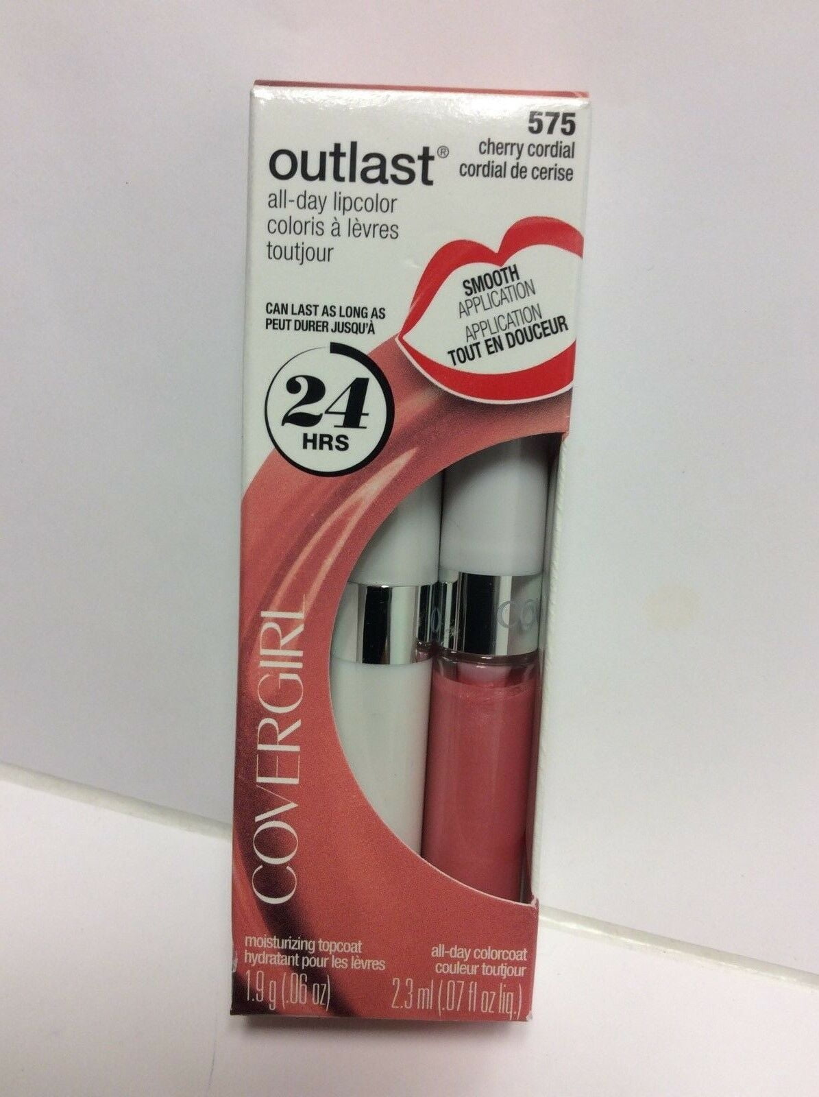 CoverGirl Outlast 24 Hr All-Day Lipcolor Lipstick New in Box MPN: CHERRY CORDIAL #575