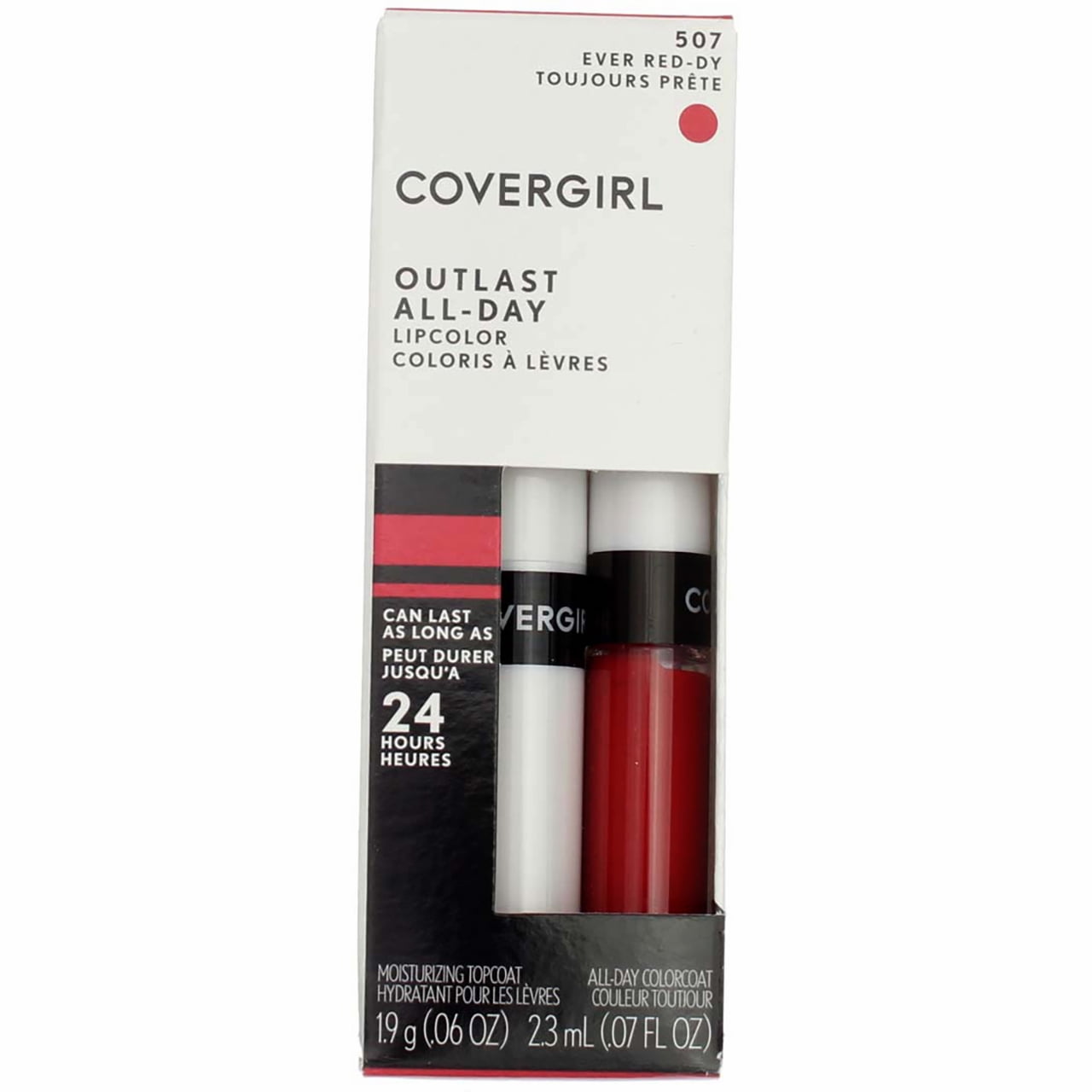 CoverGirl Outlast All Day Lipcolor, Ever Red-dy [507] 1 ea (Pack of 4)