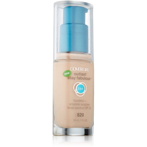 CoverGirl Outlast Stay Fabulous 3-in-1 Foundation, Creamy Natural [820] 1 oz (Pack of 2)