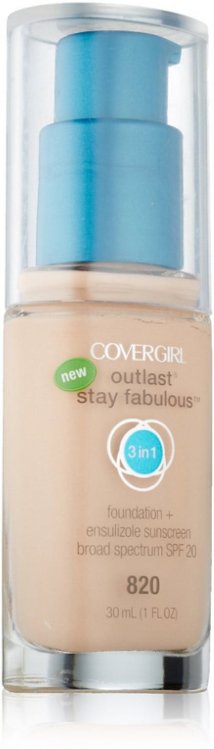 CoverGirl Outlast Stay Fabulous 3-in-1 Foundation, Creamy Natural [820] 1 oz (Pack of 4)