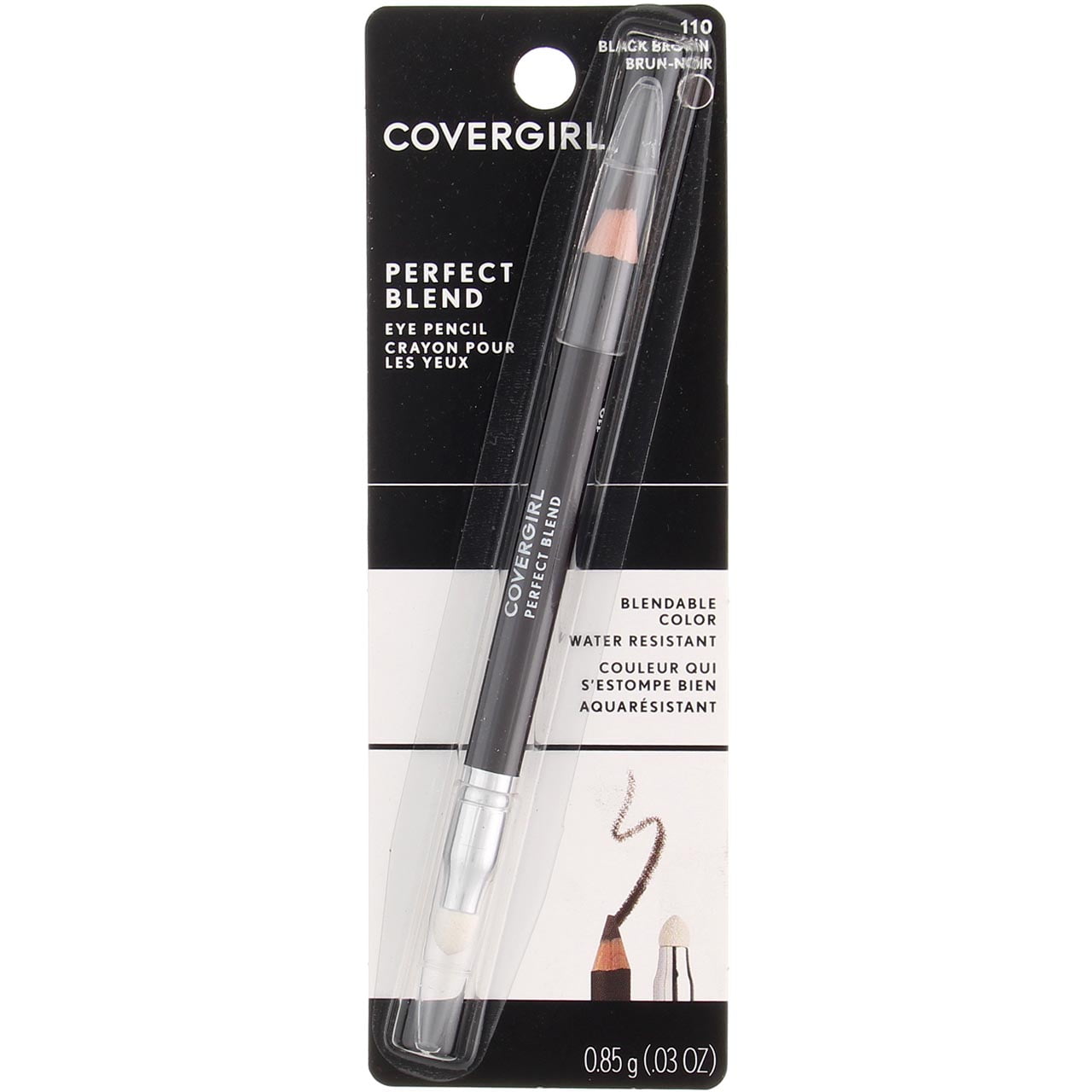 CoverGirl Eyeliner Pencil, Perfect Blend in Black Brown [110], Water