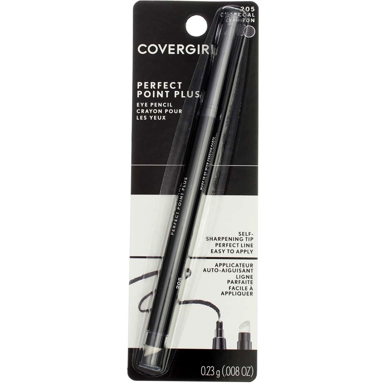 CoverGirl Perfect Point Plus Eye Liner Pencil, Charcoal [205], 0.008 oz (Pack of 3)
