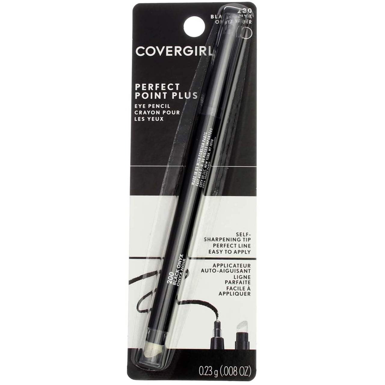 CoverGirl Perfect Point Plus Self Sharpening Eye Pencil, Black Onyx [200] 0.008 oz (Pack of 4)