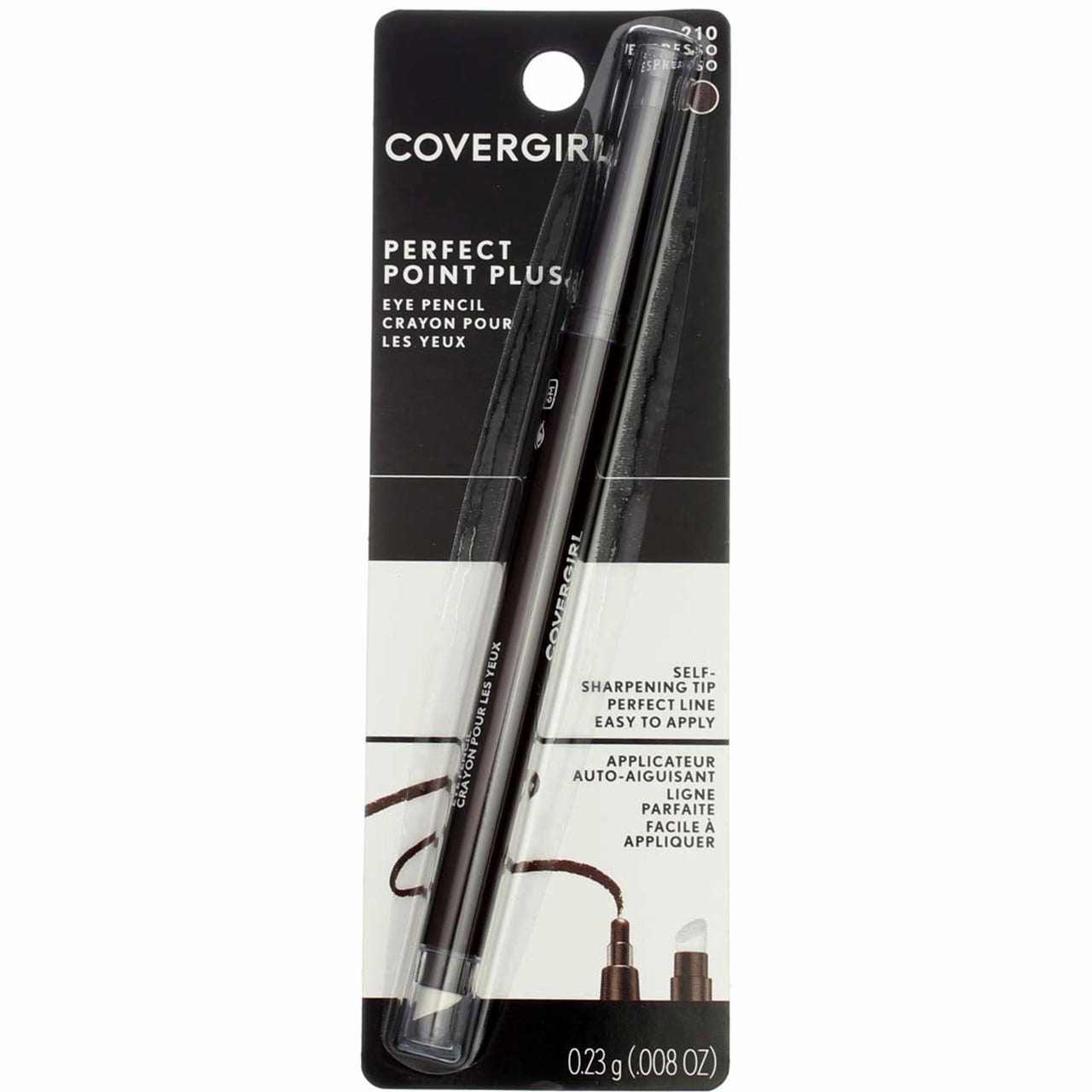 CoverGirl Perfect Point Plus Self Sharpening Eye Pencil, Espresso [210], 0.008 oz (Pack of 3)