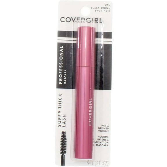 CoverGirl Professional Super Thick Lash Mascara, Black Brown [210] 0.30 oz (Pack of 4)