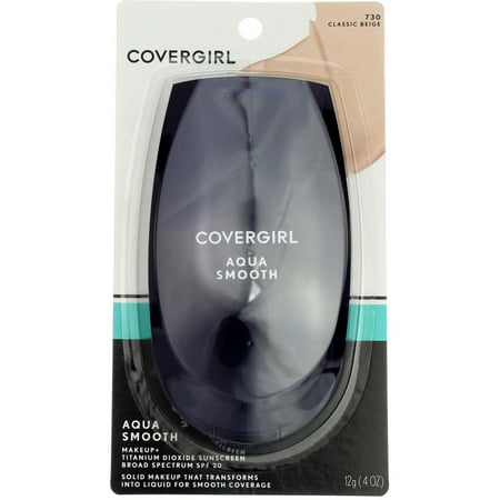 CoverGirl Smoothers AquaSmooth Compact Foundation, Classic Beige [730] 0.40 oz (Pack of 4)