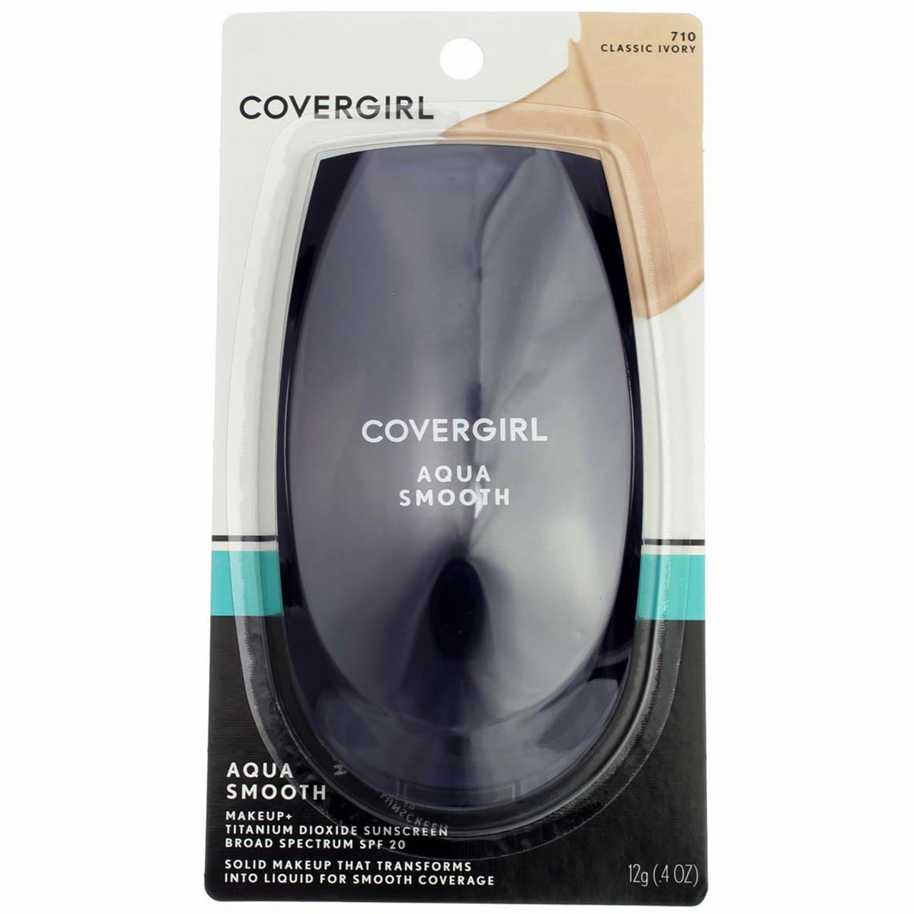 CoverGirl Smoothers AquaSmooth Compact Foundation, Classic Ivory [710] 0.40 oz (Pack of 2)