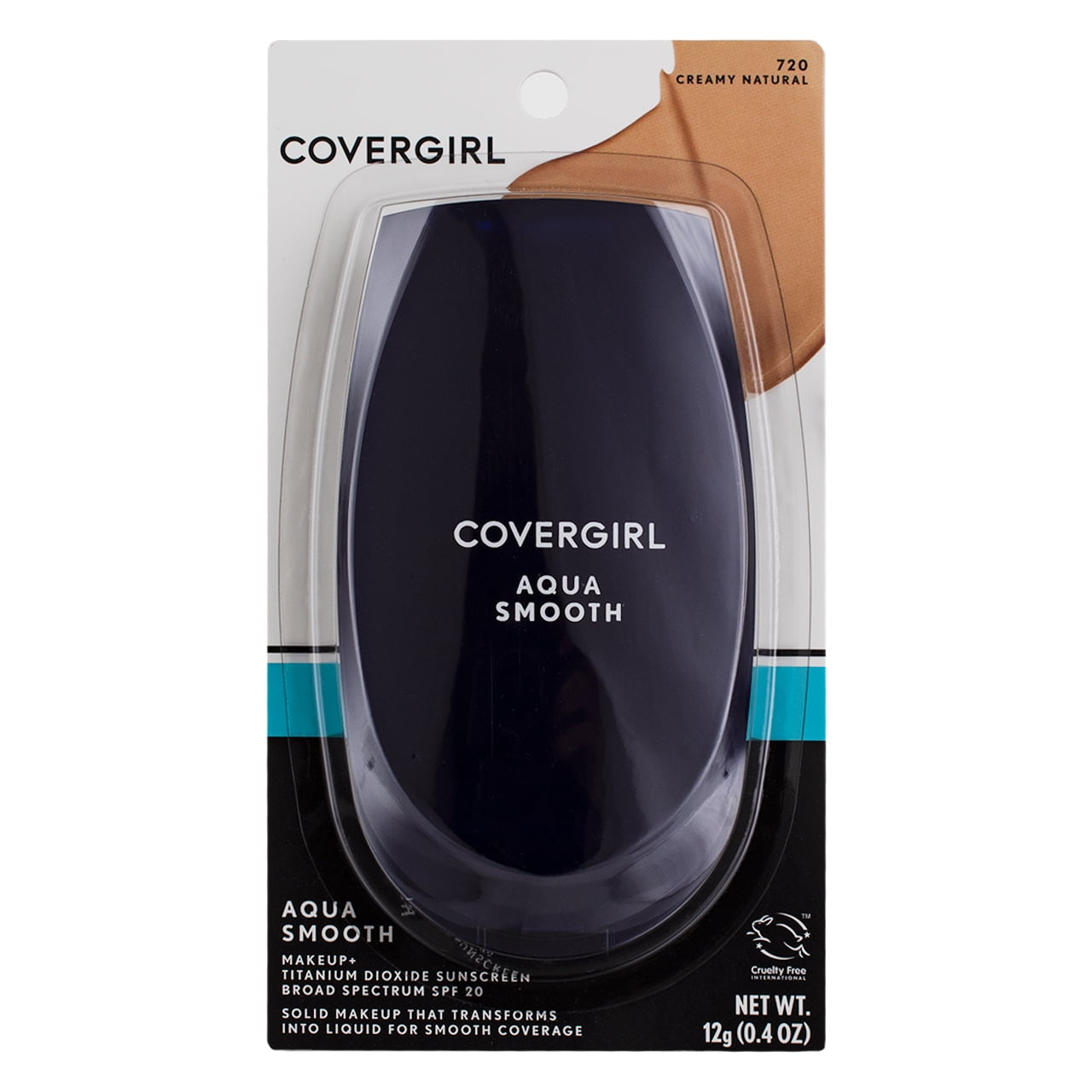 CoverGirl Smoothers AquaSmooth Compact Foundation, Creamy Natural [720] 0.40 oz (Pack of 2)