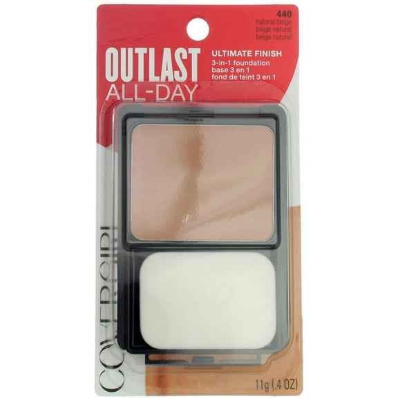 CoverGirl Ultimate Finish Liquid Powder MakeUp, Natural Beige [440] 0.4 oz (Pack of 3)