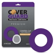 CoverGuard CGM Overpatch | Dexcom G7, Stelo | Purple Center-cut Design| 25-Count | Waterproof Adhesive | Anti-Fray | Easy Application & Removal | Sensor Protection