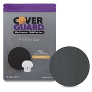 CoverGuard CGM Overpatch | Guardian 4 | Black Full Coverage Design| 25-Count | Waterproof Adhesive | Anti-Fray | Easy Application & Removal | Sensor Protection