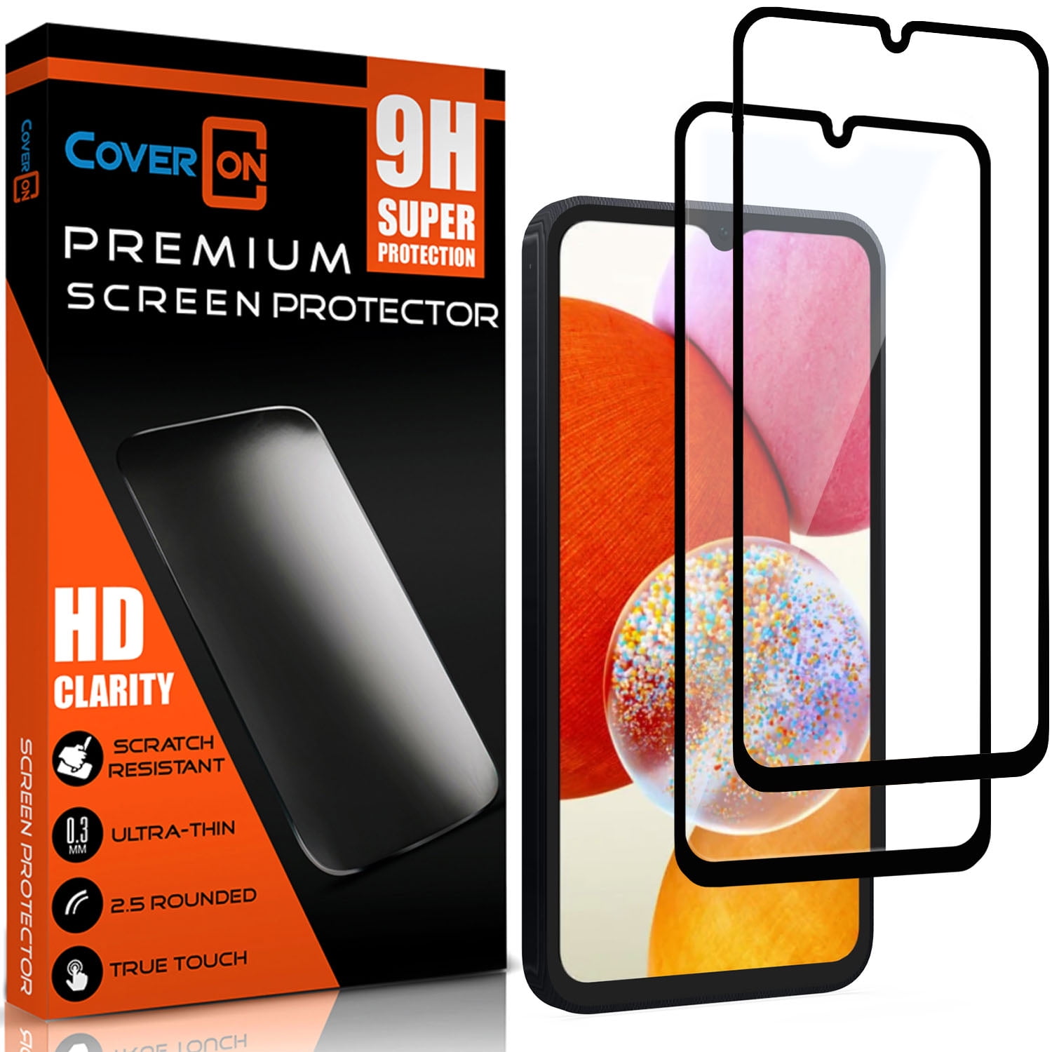 CoverON 2pcs Pack For Samsung Galaxy A15 5G Screen Protector Tempered Glass  - 98% full Coverage 