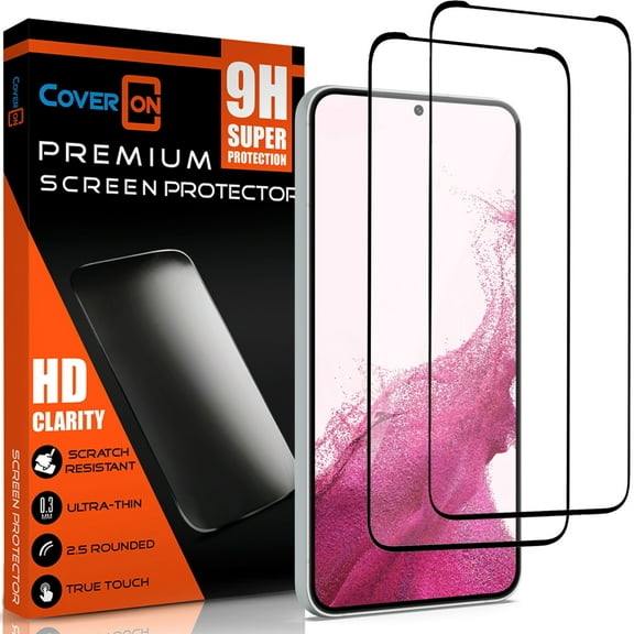 CoverON 2pcs Pack For Samsung Galaxy A55 5G Screen Protector Tempered Glass - 98% full Coverage