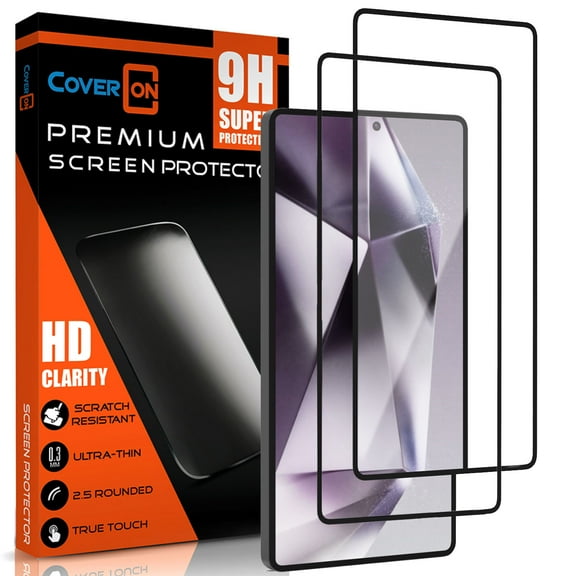 CoverON 2pcs Pack For Samsung Galaxy S25+ / Galaxy S25 Plus Screen Protector Tempered Glass - 98% full Coverage