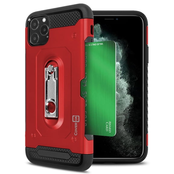 CoverON Apple iPhone 11 Pro Case with Kickstand and Credit Card Holder Slot - Zipp Series - Heavy Duty Hybrid Phone Cover