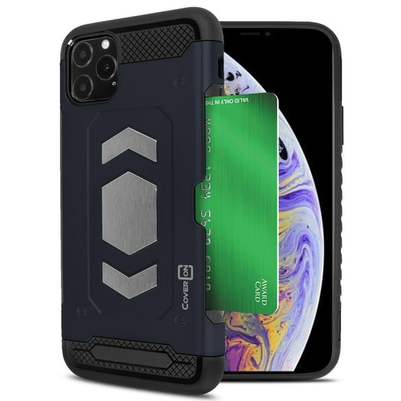 CoverON Apple iPhone 11 Pro Max Phone Case with Card Holder Slot and Magnetic Car Mount Compatible Metal Plate