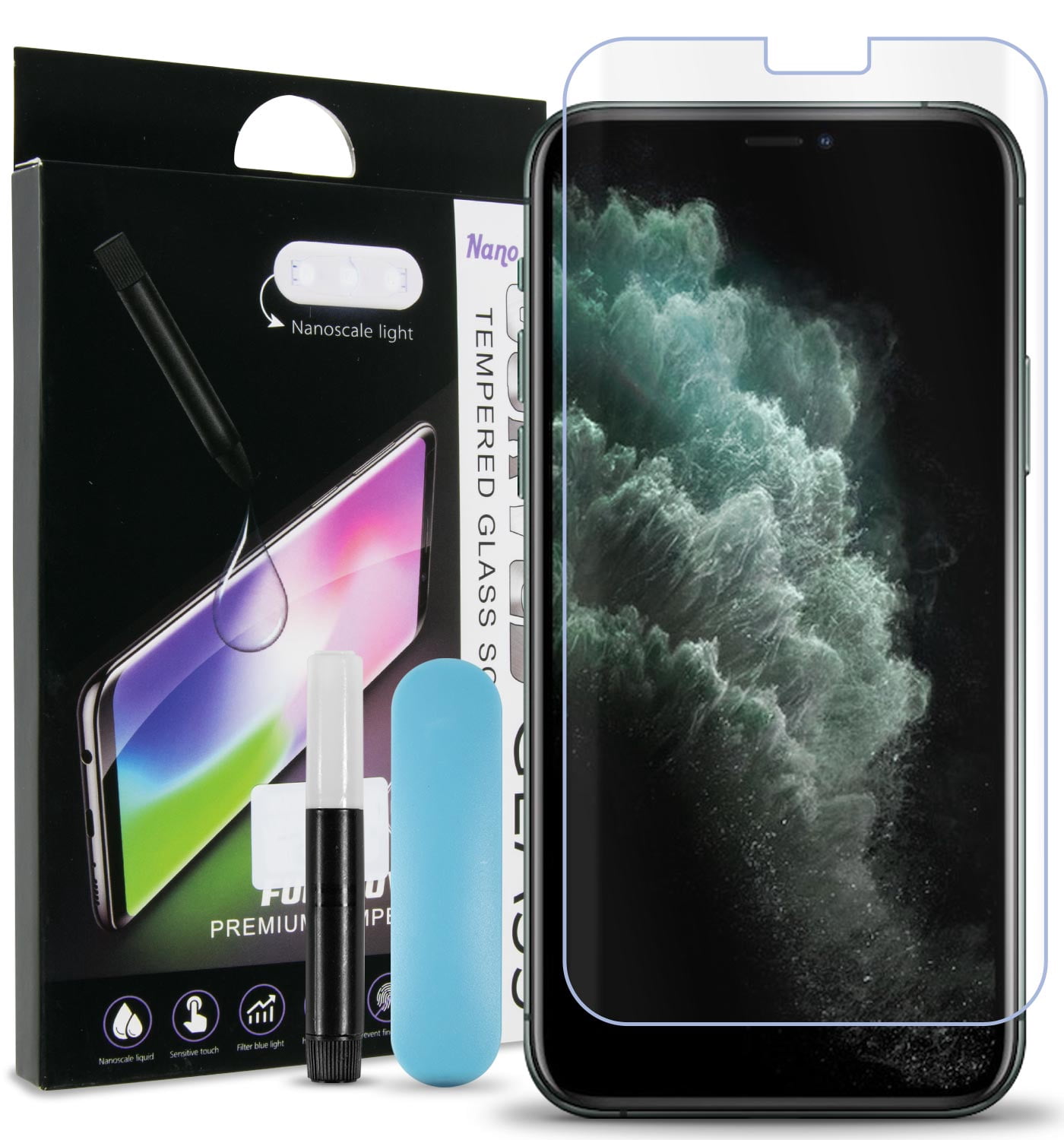 coveron-apple-iphone-11-pro-screen-protector-tempered-glass-uv-nano
