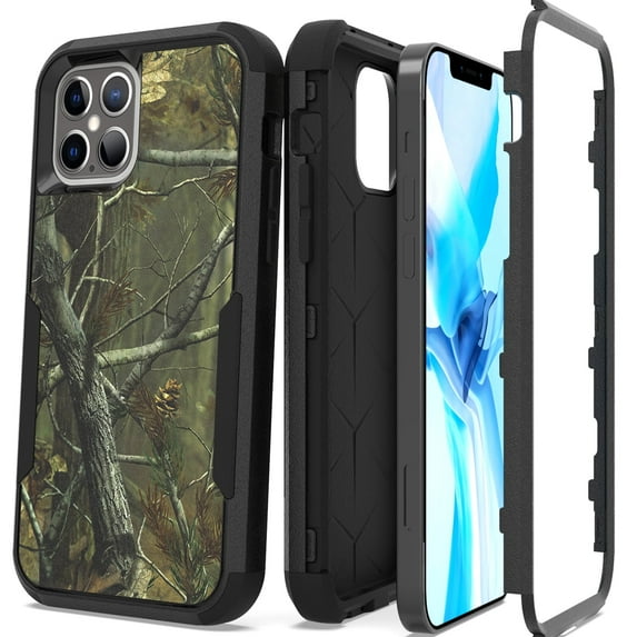 CoverON Apple iPhone 12 Case / iPhone 12 Pro Case (6.1"), Military Grade Heavy Duty Full Body Tri-Layer Rugged Phone Cover, Camo