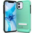 thumbnail image 1 of CoverON Apple iPhone 12 Case / iPhone 12 Pro Case (6.1"), Slim Metal Kickstand Rugged Dual Layer Cover, Mint Teal, 1 of 7