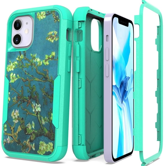 CoverON Apple iPhone 12 Mini Case (5.4"), Military Grade Heavy Duty Full Body Tri-Layer Rugged Cover, Almond Blossom