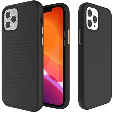 CoverON Apple iPhone 12 Mini Case, Slim Rugged Grip Hard Phone Cover, Black