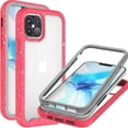thumbnail image 1 of CoverON Apple iPhone 12 Pro Max Case (6.7"), Military Grade Full Body Rugged Slim Fit Clear Phone Cover, Pink (White Splash), 1 of 9