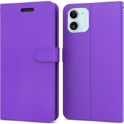 CoverON Apple iPhone 12 Wallet / iPhone 12 Pro Leather Case (6.1"), RFID Blocking Vegan Leather 6x Card Slot Holder Cover Flip Folio Phone Pouch, Purple