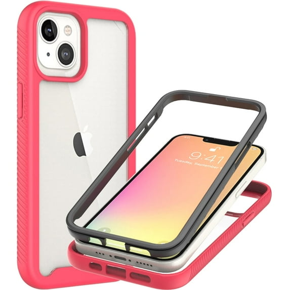 CoverON Apple iPhone 13 Mini Rugged Full Body Slim Fit Clear Cover CaseApple, Pink