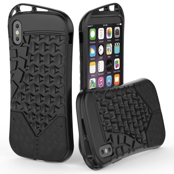 CoverON Apple iPhone X Case, Trekker Series Protective TPU Rubber Phone Cover with Carrying Loops