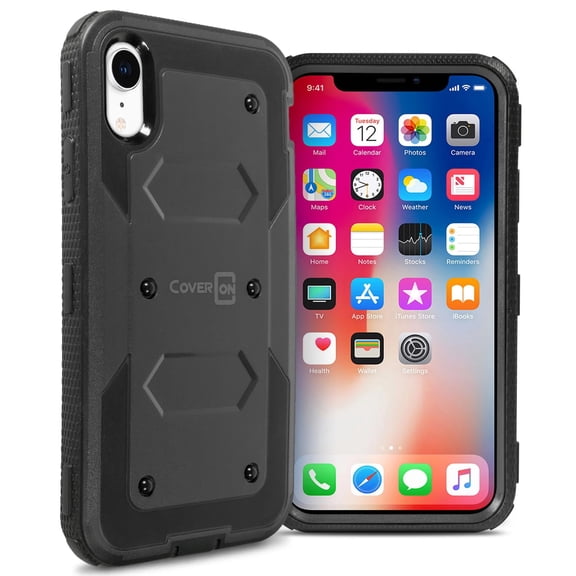 CoverON Apple iPhone XR (6.1") Case, Tank Series Hard Protective Armor Phone Cover