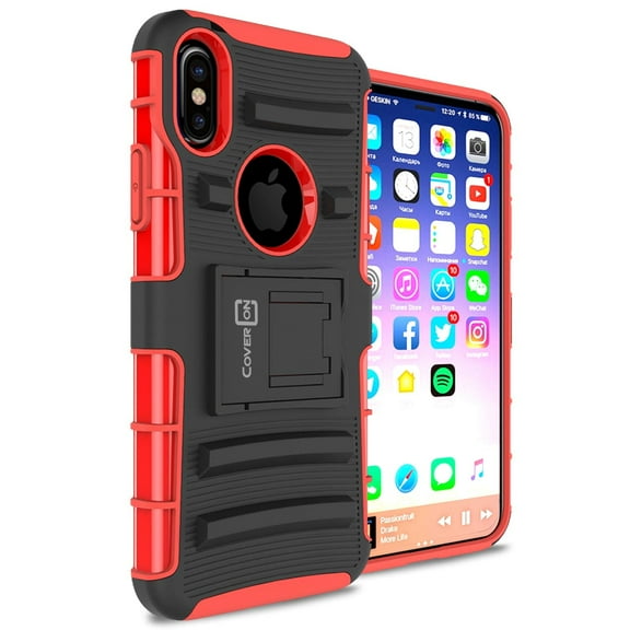 CoverON Apple iPhone XS / iPhone X / 10S / 10 Case, Explorer Series Protective Holster Belt Clip Phone Cover