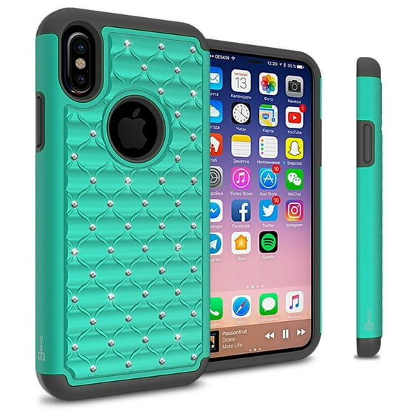 CoverON Apple iPhone XS / iPhone X Case, Aurora Series Rhinestone Phone Cover