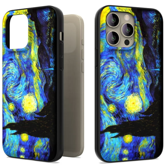 CoverON Art Design For Apple iPhone 15 Pro Max Phone Case, Flexible Rubber Slim TPU Cover, Starry Night