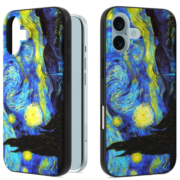 CoverON Art Design For Apple iPhone 16 / iPhone 16 Phone Case, Flexible Rubber Slim TPU Cover, Starry Night