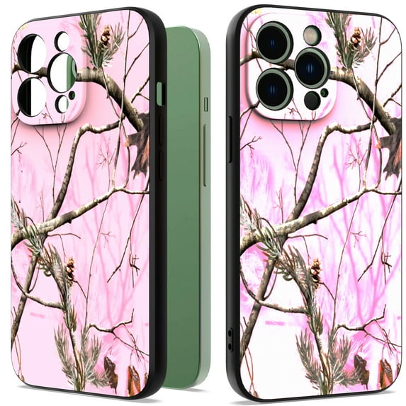 CoverON Design For Apple iPhone 14 Pro Phone Case, Flexible Rubber Slim TPU Cover, Pink Camouflage