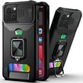 thumbnail image 1 of CoverON For Apple iPhone 13 Case, KickStand Ring Credit Card slot Camer Cover Phone Magnetic holder, Black, 1 of 8