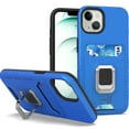 thumbnail image 1 of CoverON For Apple iPhone 13 Case, KickStand Ring Credit Card slot Rugged Phone Cover Magnetic holder, Blue, 1 of 10