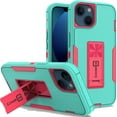 thumbnail image 1 of CoverON For Apple iPhone 13 Case, Military Grade Heavy Duty Full Body Phone Kickstand Cover - Teal, 1 of 9