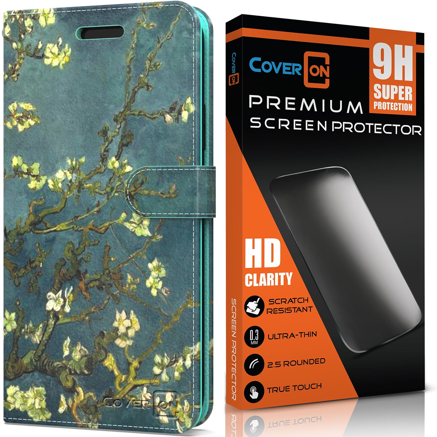 CoverON For Apple iPhone 13 Mini Wallet Case and Screen Protector