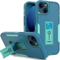 thumbnail image 1 of CoverON For Apple iPhone 13 Phone Case, Military Grade Heavy Duty Full Body Kickstand Cover - Turquoise, 1 of 9
